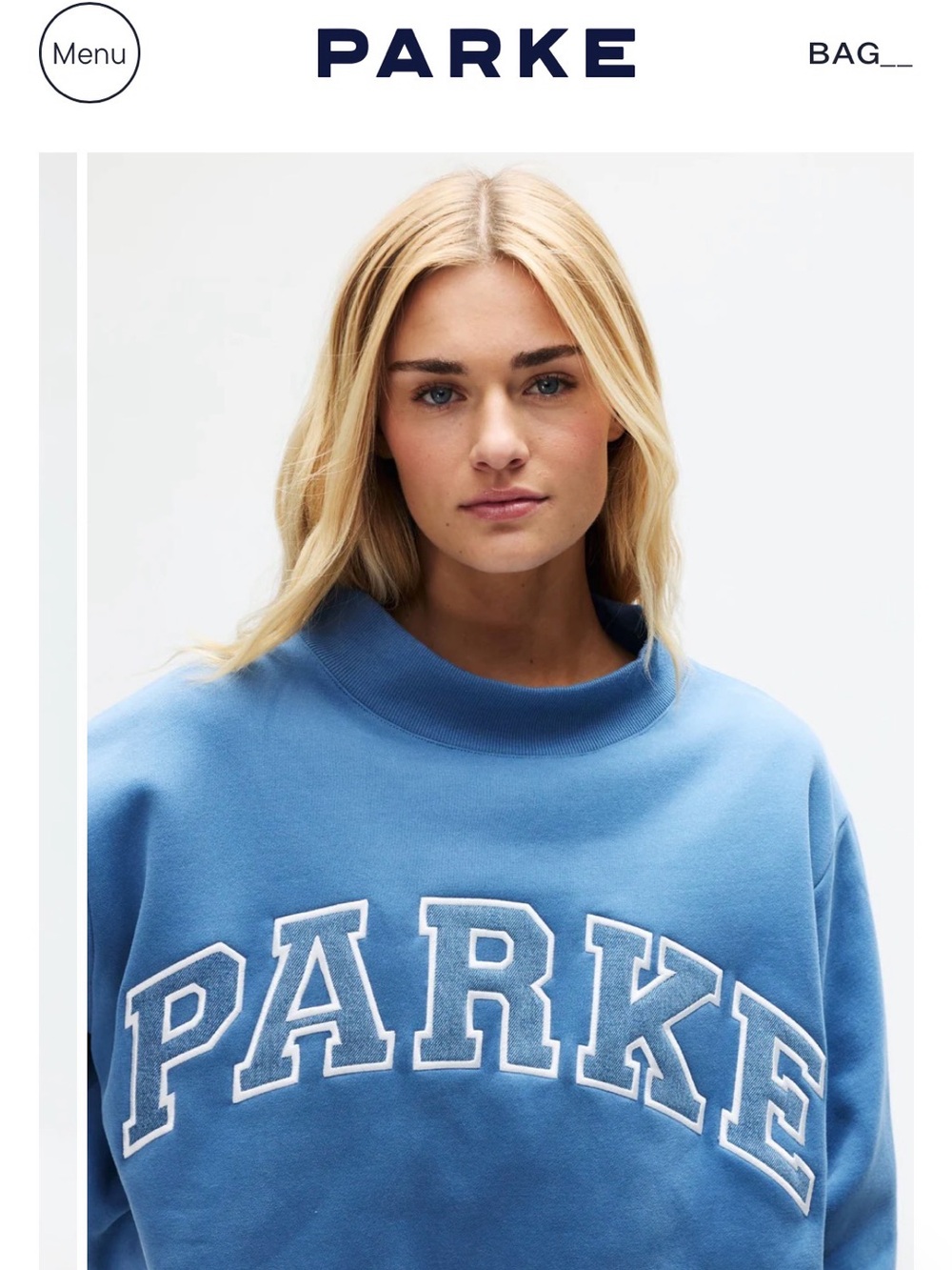 Parke Varsity Mockneck Sweatshirt Washed Indigo/ Vintage Denim